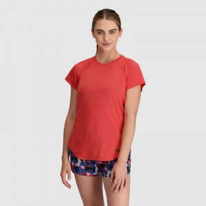 Outdoor Research Argon Kurzes Sleeve T-shirts Damen Rot | Österreich-074BWFTEO