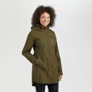 Outdoor Research Aspire Trench Regenjacke Damen Dunkelgrün | Österreich-780RBXTAH