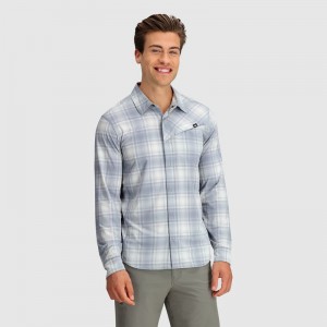 Outdoor Research Astroman Long Sleeve Sun Hemd Herren Hellblau Weiß | Österreich-316GHIQPU