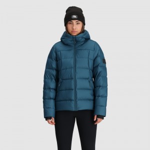 Outdoor Research Coldfront Down Hoodie Jacken Damen Dunkelblau | Österreich-190ZGFJSB