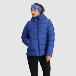 Outdoor Research Coldfront Down Hoodie Jacken Damen Blau | Österreich-054ZXWUAR