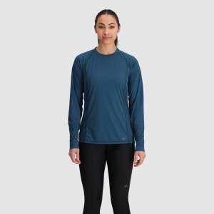 Outdoor Research Echo Long Sleeve T-shirts Damen Dunkelblau | Österreich-520JOTIQF