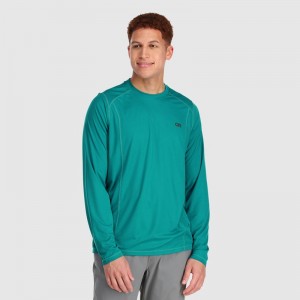 Outdoor Research Echo Long Sleeve T-shirts Herren Türkis | Österreich-637ZCLVHR