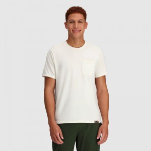 Outdoor Research Essential Pocket T-shirts Herren Weiß | Österreich-083PSRIMD