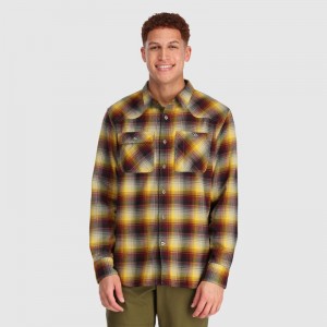 Outdoor Research Feedback Flannel Hemd Herren Braun Gelb | Österreich-284LGOQIT