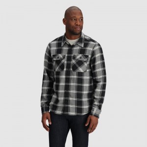 Outdoor Research Feedback Flannel Twill Hemd Herren Schwarz Grau | Österreich-697KNZESP