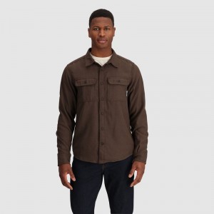 Outdoor Research Feedback Flannel Twill Hemd Herren Dunkelbraun | Österreich-479WCJSIB