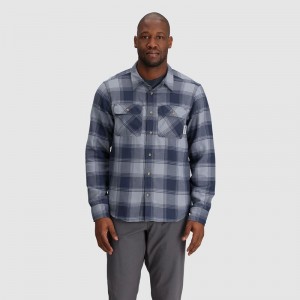 Outdoor Research Feedback Flannel Twill Hemd Herren Grau Navy | Österreich-264JZFEGD