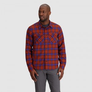 Outdoor Research Feedback Flannel Twill Hemd Herren Orange Blau | Österreich-609SHLYVX