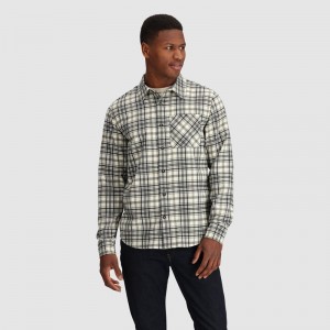 Outdoor Research Kulshan Flannel Hemd Herren Weiß Schwarz | Österreich-147DQFBOI