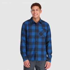 Outdoor Research Kulshan Flannel Hemd Herren Blau Schwarz | Österreich-702SRCVGX