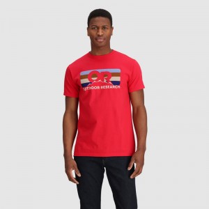 Outdoor Research OR Advocate Stripe T-shirts Damen Rot | Österreich-025FXHYSC