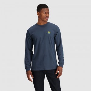 Outdoor Research OR Lockup Chest Logo Long Sleeve T-shirts Damen Navy | Österreich-259IJHQLT