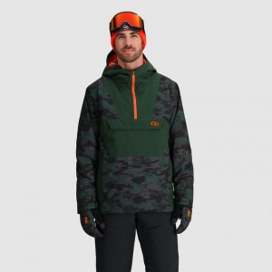 Outdoor Research Snowcrew Anorak Skijacke Herren Grün | Österreich-097EOCVTP