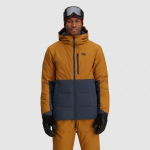 Outdoor Research Snowcrew Down Skijacke Herren Braun Navy | Österreich-503IAVGKT