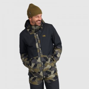 Outdoor Research Snowcrew Skijacke Herren Camouflage Schwarz | Österreich-478KPJSFI