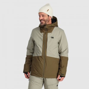 Outdoor Research Snowcrew Skijacke Herren Khaki Olivgrün | Österreich-058DAGYEI