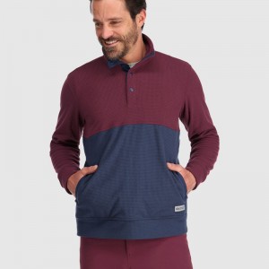 Outdoor Research Trail Mix Snap II Pullover Herren Bordeaux Navy | Österreich-507LEYHJF