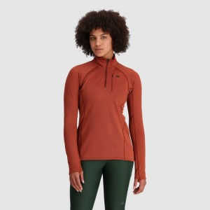 Outdoor Research Vigor Grid Quarter Zip Fleece Damen Rot Braun | Österreich-902VFZPMA