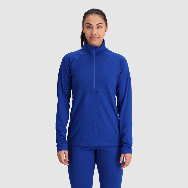 Outdoor Research Alpine Onset Merino Half Zip Funktionsshirt Damen Blau | Österreich-738ANBOTI