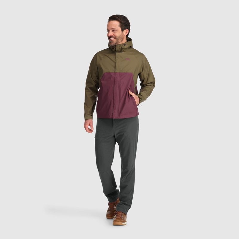 Outdoor Research Apollo Regenjacke Herren Olivgrün Bordeaux | Österreich-316TQNFWL