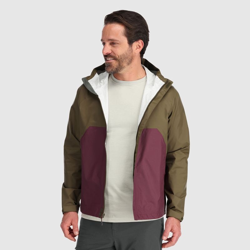 Outdoor Research Apollo Regenjacke Herren Olivgrün Bordeaux | Österreich-316TQNFWL