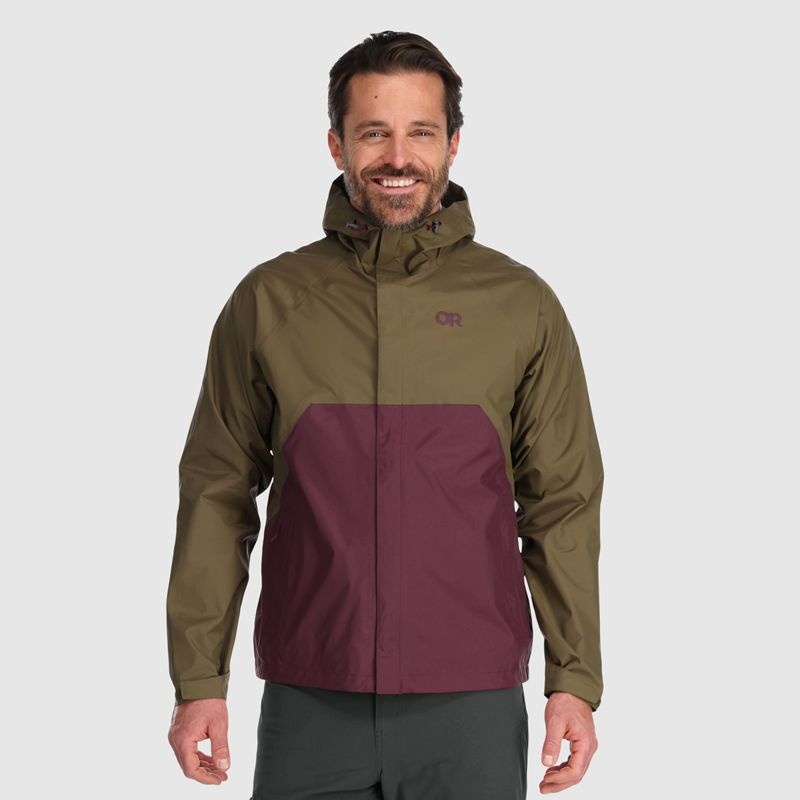 Outdoor Research Apollo Regenjacke Herren Olivgrün Bordeaux | Österreich-316TQNFWL