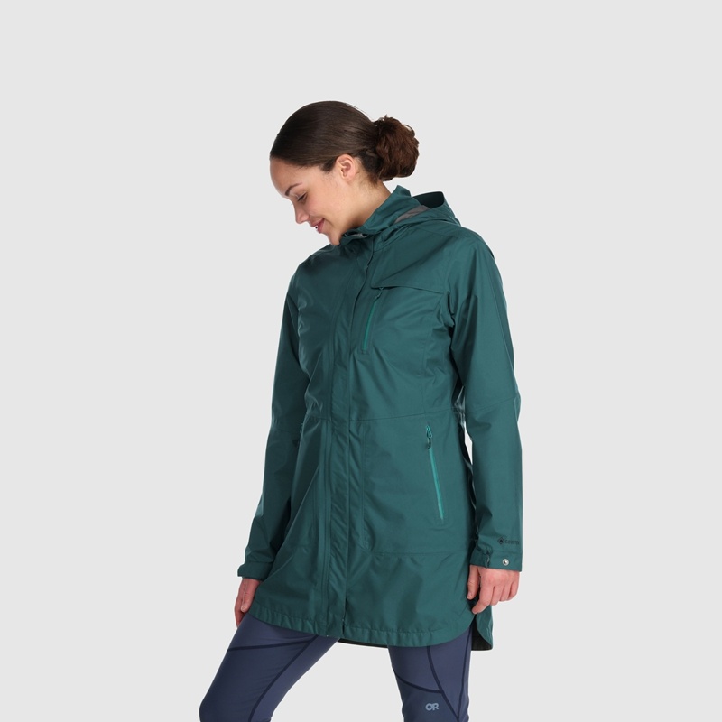 Outdoor Research Aspire Trench Regenjacke Damen Dunkeltürkis | Österreich-156HZIJRC