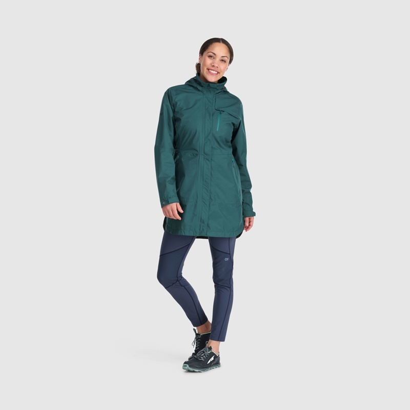 Outdoor Research Aspire Trench Regenjacke Damen Dunkeltürkis | Österreich-156HZIJRC