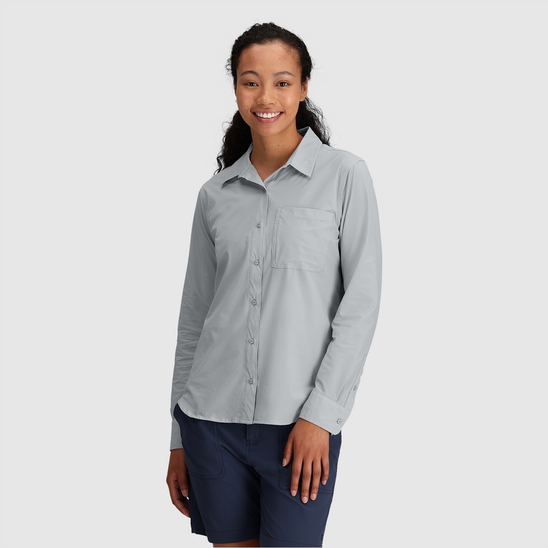 Outdoor Research Astroman Long Sleeve Sun Hemd Damen Hellgrau | Österreich-760ZDVOQX