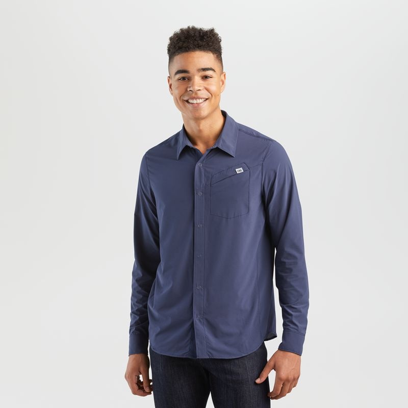 Outdoor Research Astroman Long Sleeve Sun Hemd Herren Navy | Österreich-627BCOGWM