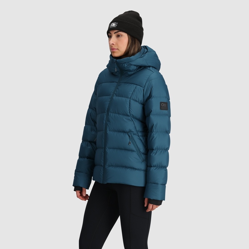 Outdoor Research Coldfront Down Hoodie Jacken Damen Dunkelblau | Österreich-190ZGFJSB