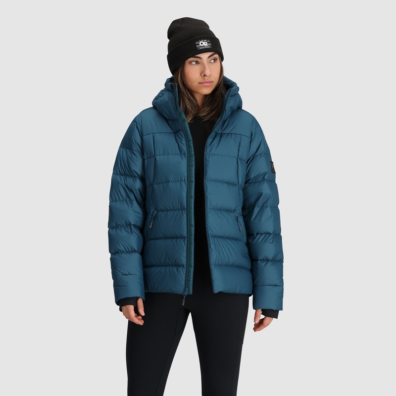 Outdoor Research Coldfront Down Hoodie Jacken Damen Dunkelblau | Österreich-190ZGFJSB