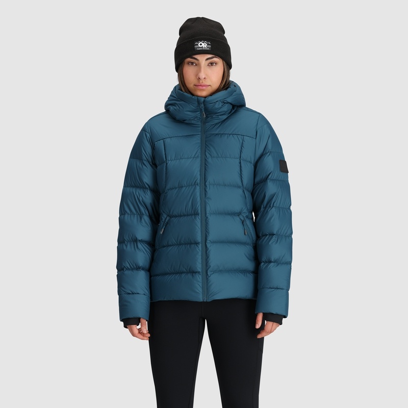 Outdoor Research Coldfront Down Hoodie Jacken Damen Dunkelblau | Österreich-190ZGFJSB