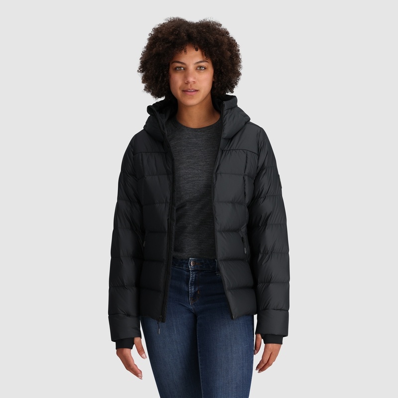 Outdoor Research Coldfront Down Hoodie Jacken Damen Schwarz | Österreich-906HWYOUQ