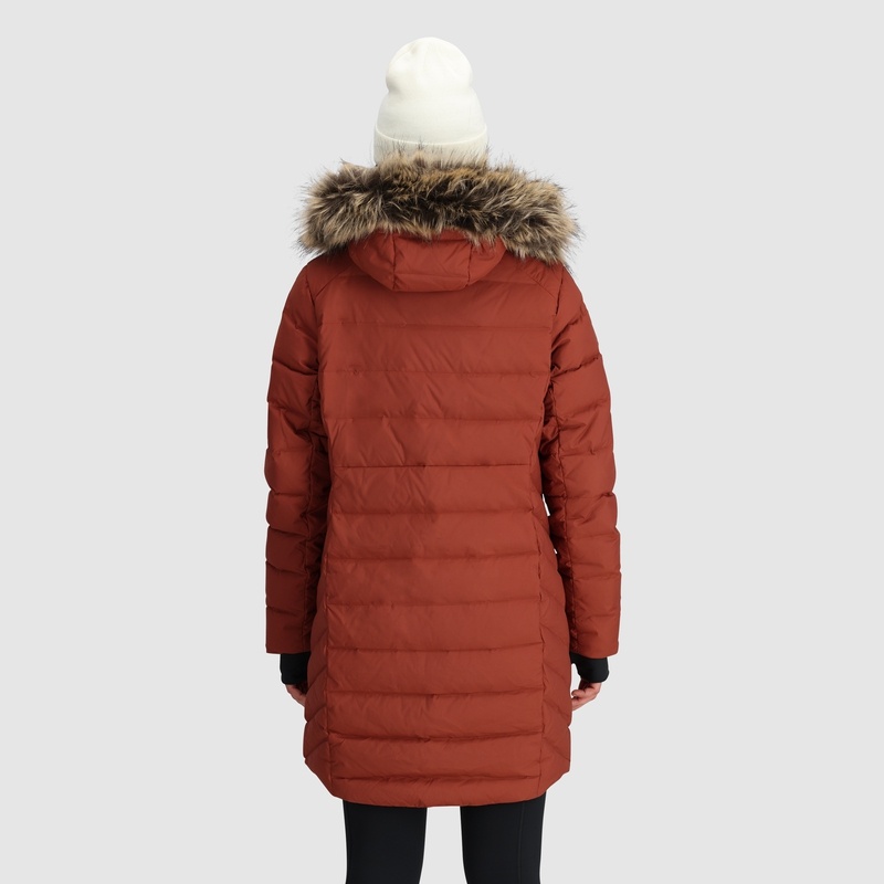 Outdoor Research Coze Lux Down Parka Damen Rot Braun | Österreich-824ZDGTJH