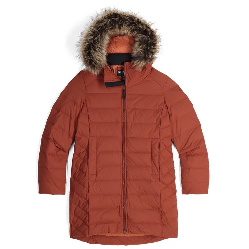 Outdoor Research Coze Lux Down Parka Damen Rot Braun | Österreich-824ZDGTJH