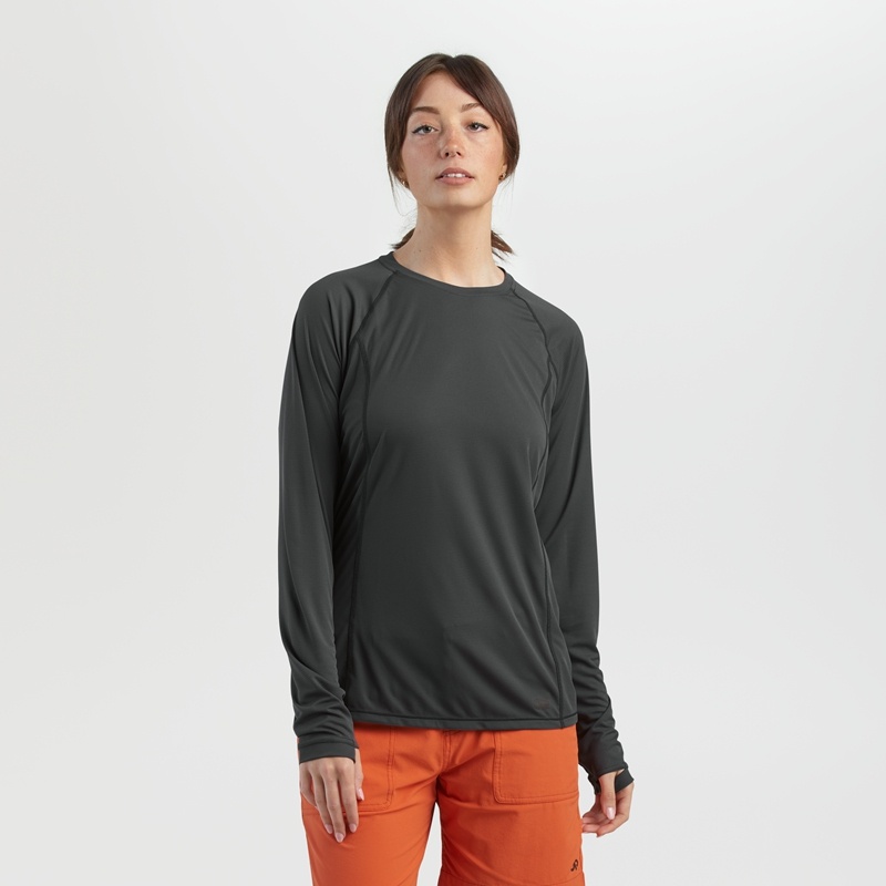 Outdoor Research Echo Long Sleeve T-shirts Damen Dunkelgrau | Österreich-371SEXFBG