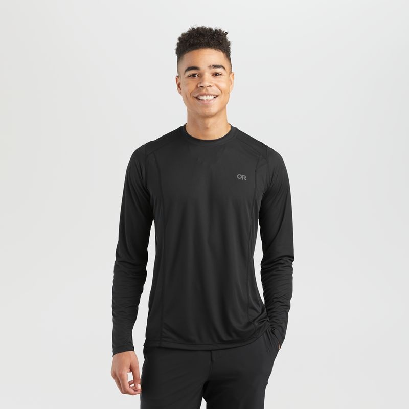 Outdoor Research Echo Long Sleeve T-shirts Herren Schwarz | Österreich-846LUFSIJ