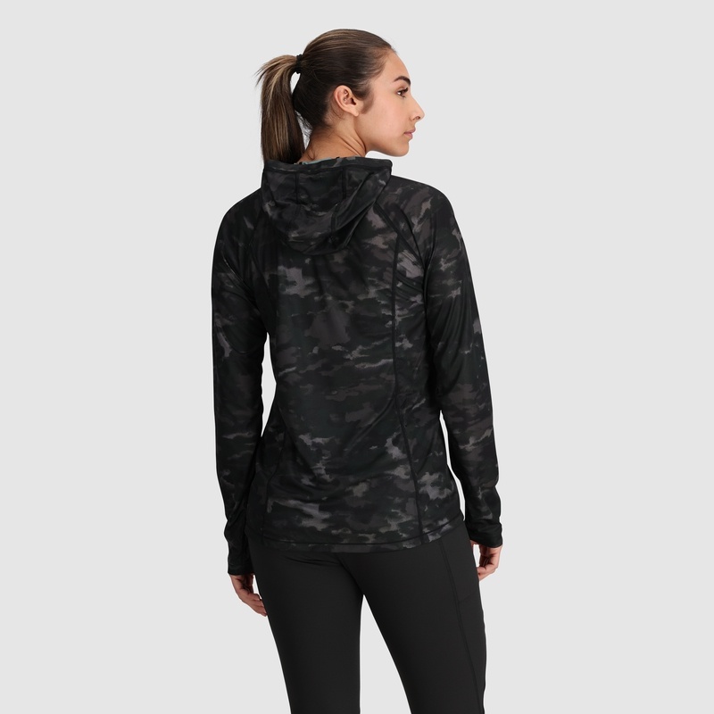 Outdoor Research Echo Printed Hoodie Damen Schwarz Camouflage | Österreich-718ODBYTS