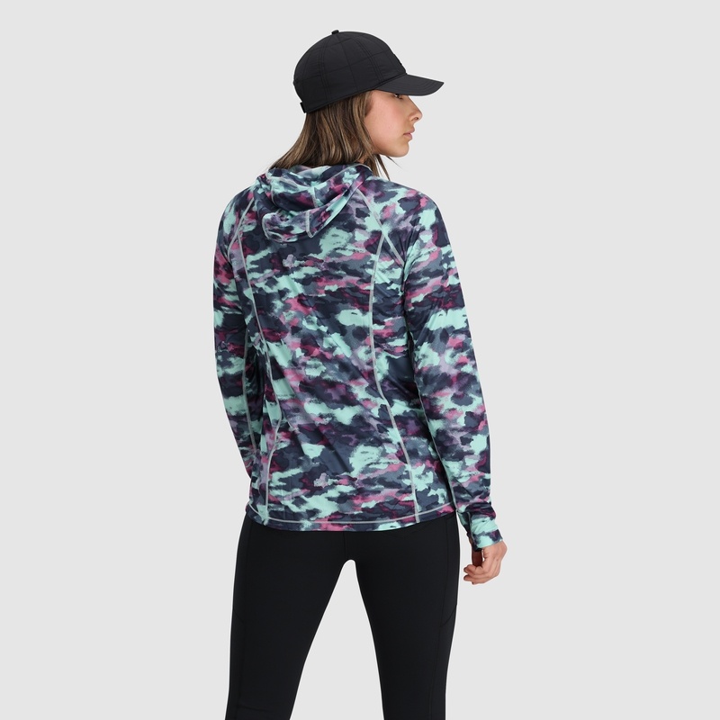 Outdoor Research Echo Printed Hoodie Damen Türkis Camouflage | Österreich-639RMAPXJ