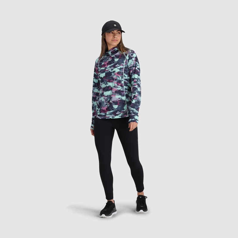 Outdoor Research Echo Printed Hoodie Damen Türkis Camouflage | Österreich-639RMAPXJ