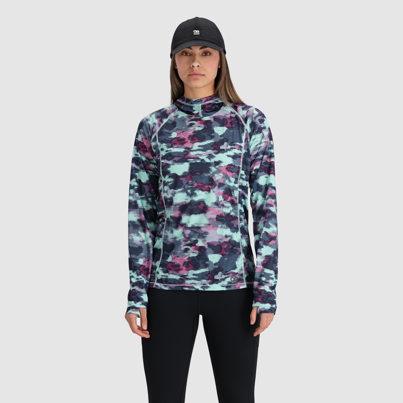 Outdoor Research Echo Printed Hoodie Damen Türkis Camouflage | Österreich-639RMAPXJ