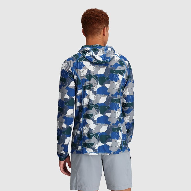 Outdoor Research Echo Printed Hoodie Herren Blau Grau Grün | Österreich-095QPJRYV