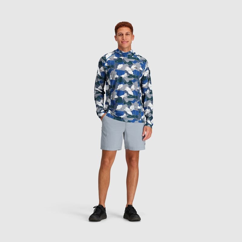 Outdoor Research Echo Printed Hoodie Herren Blau Grau Grün | Österreich-095QPJRYV