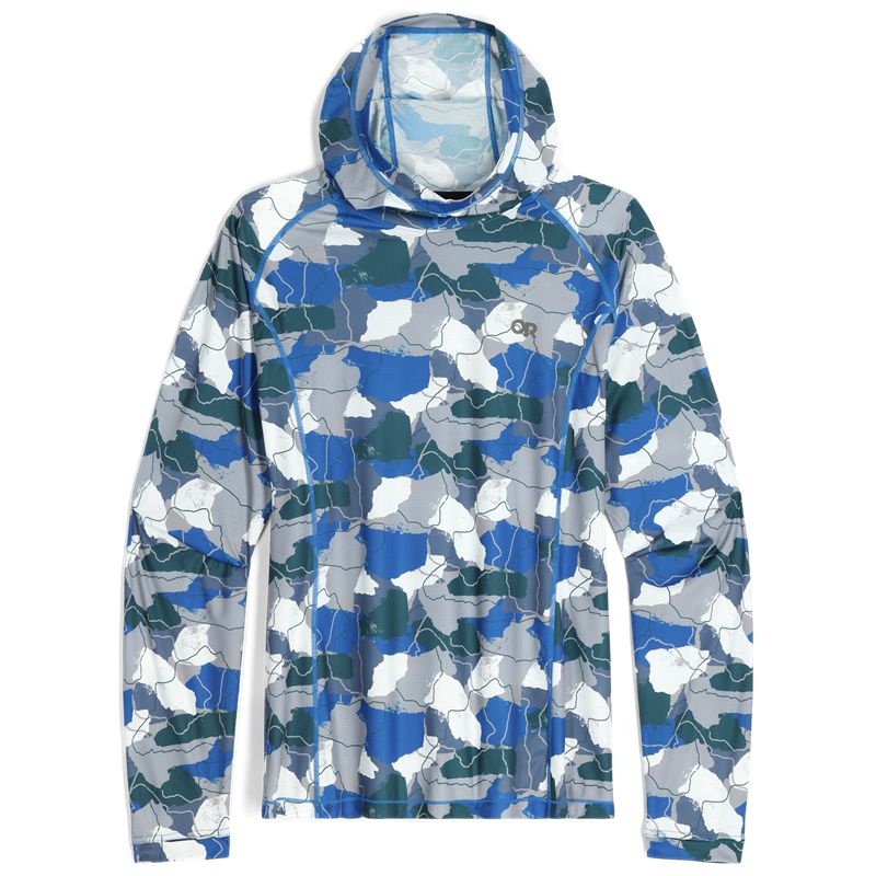 Outdoor Research Echo Printed Hoodie Herren Blau Grau Grün | Österreich-095QPJRYV