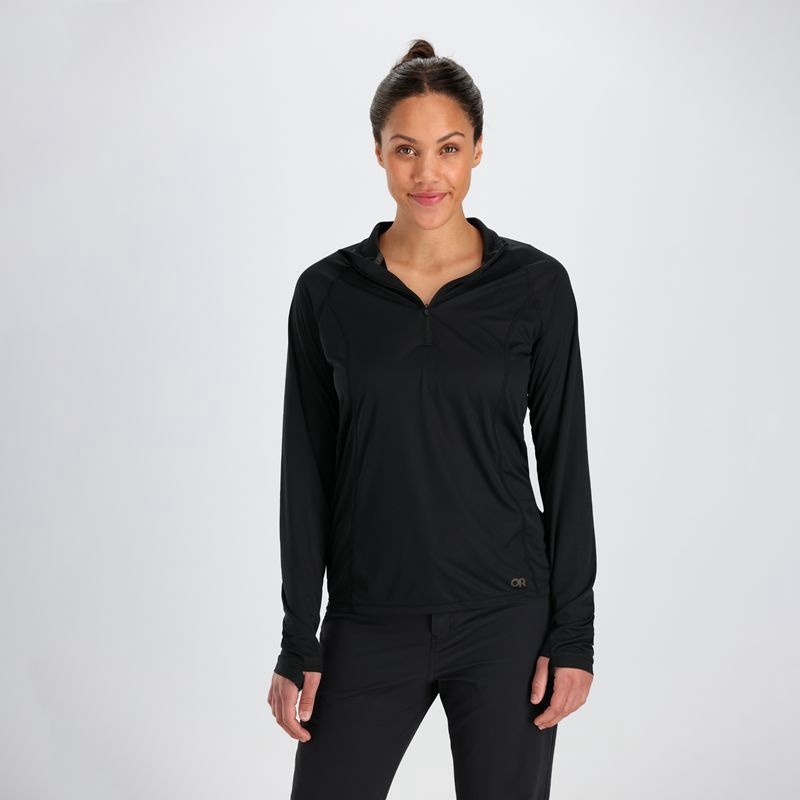 Outdoor Research Echo Quarter Zip Funktionsshirt Damen Schwarz | Österreich-238LOYQAT