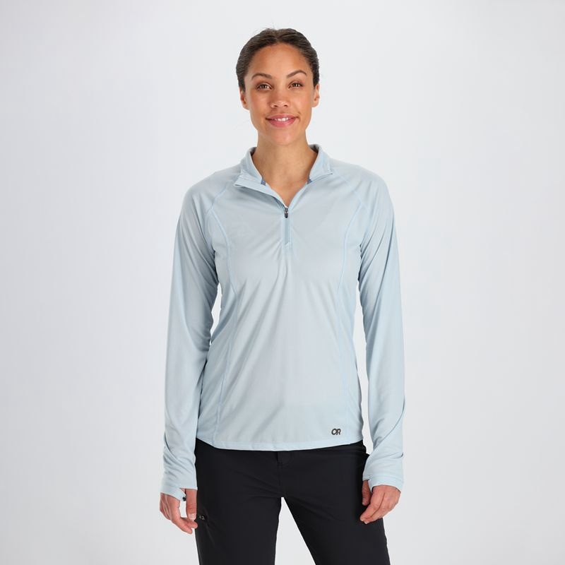 Outdoor Research Echo Quarter Zip Funktionsshirt Damen Hellblau | Österreich-246UINHBP