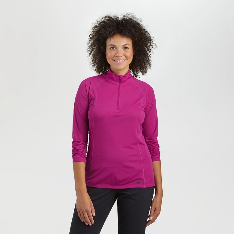 Outdoor Research Echo Quarter Zip Funktionsshirt Damen Fuchsie | Österreich-740GIKAVQ