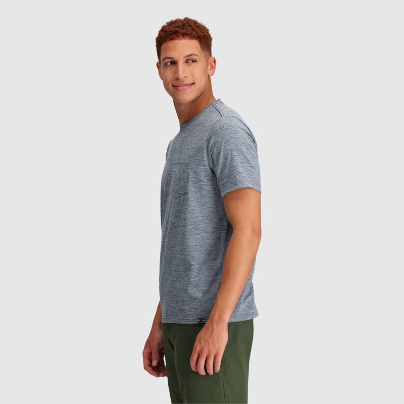 Outdoor Research Essential Pocket T-shirts Herren Grau Blau | Österreich-837WBJVYO